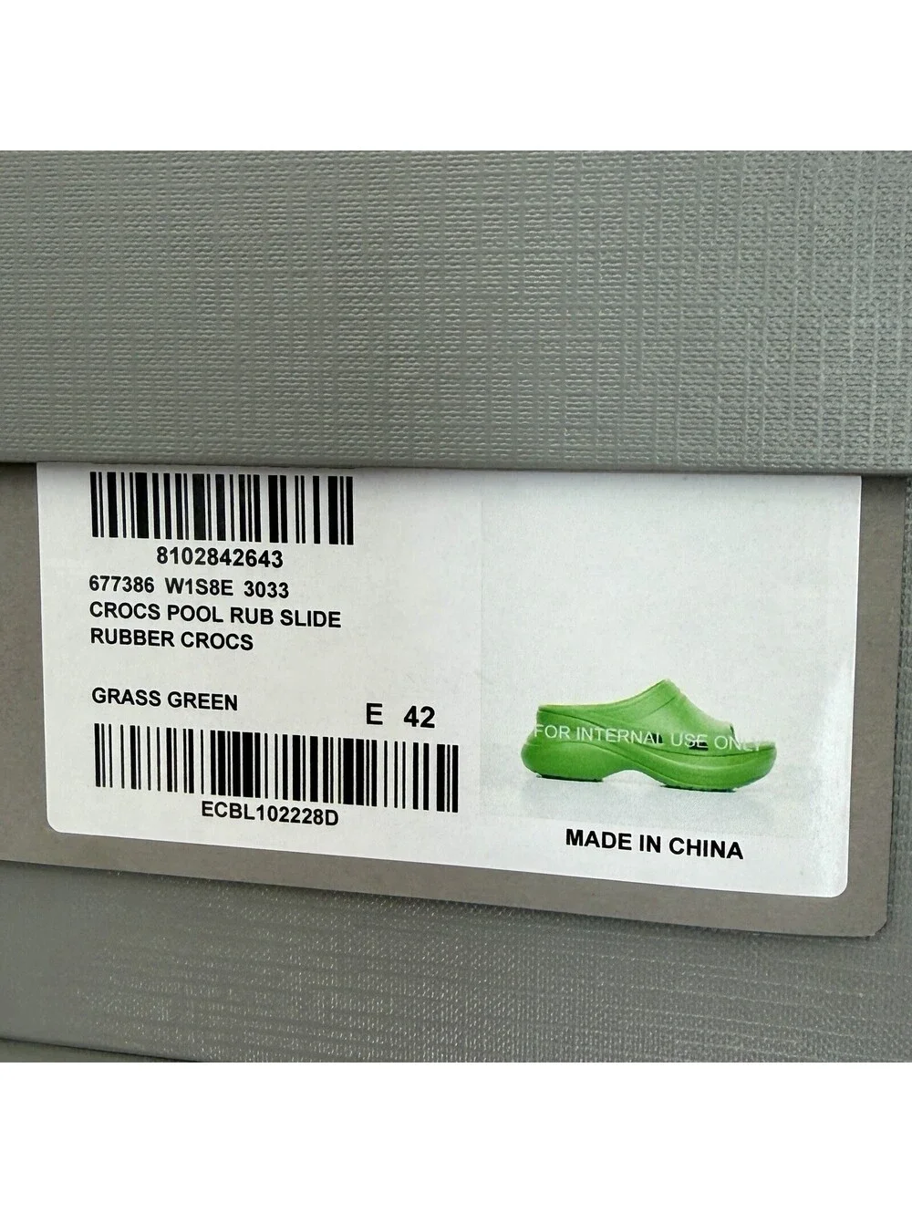 NIB $625 Balenciaga X Crocs Green Pool Slide Sandals Sneaker Designer 42/9